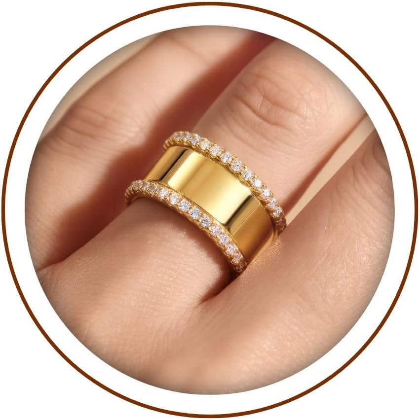 3-Pack Stacking Rings for Oura Ring Gen 3 & Gen 4 – 18K Gold & Silver CZ Simulated Diamond Bands, Stackable Smart Ring Companions for Women & Men – Ideal Jewelry Gift Set