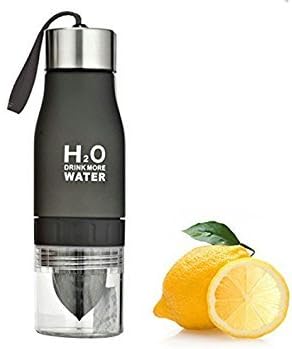 LoCo Motive H2O Lemon/Fruit Infuser Water Bottle – New Version – Leak Proof – BPA Free (Black)