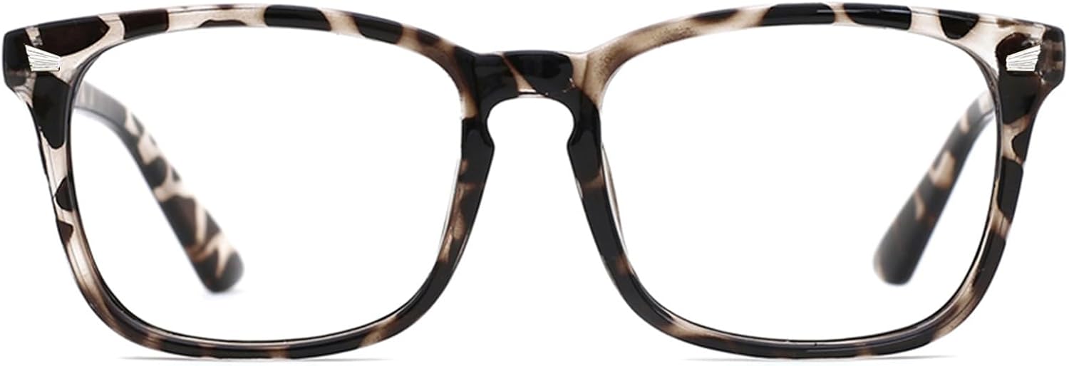 TIJN Blue Light Blocking Glasses for Women Men Square Frame Nerd Eyeglasses Anti Blue Ray Computer Screen Glasses