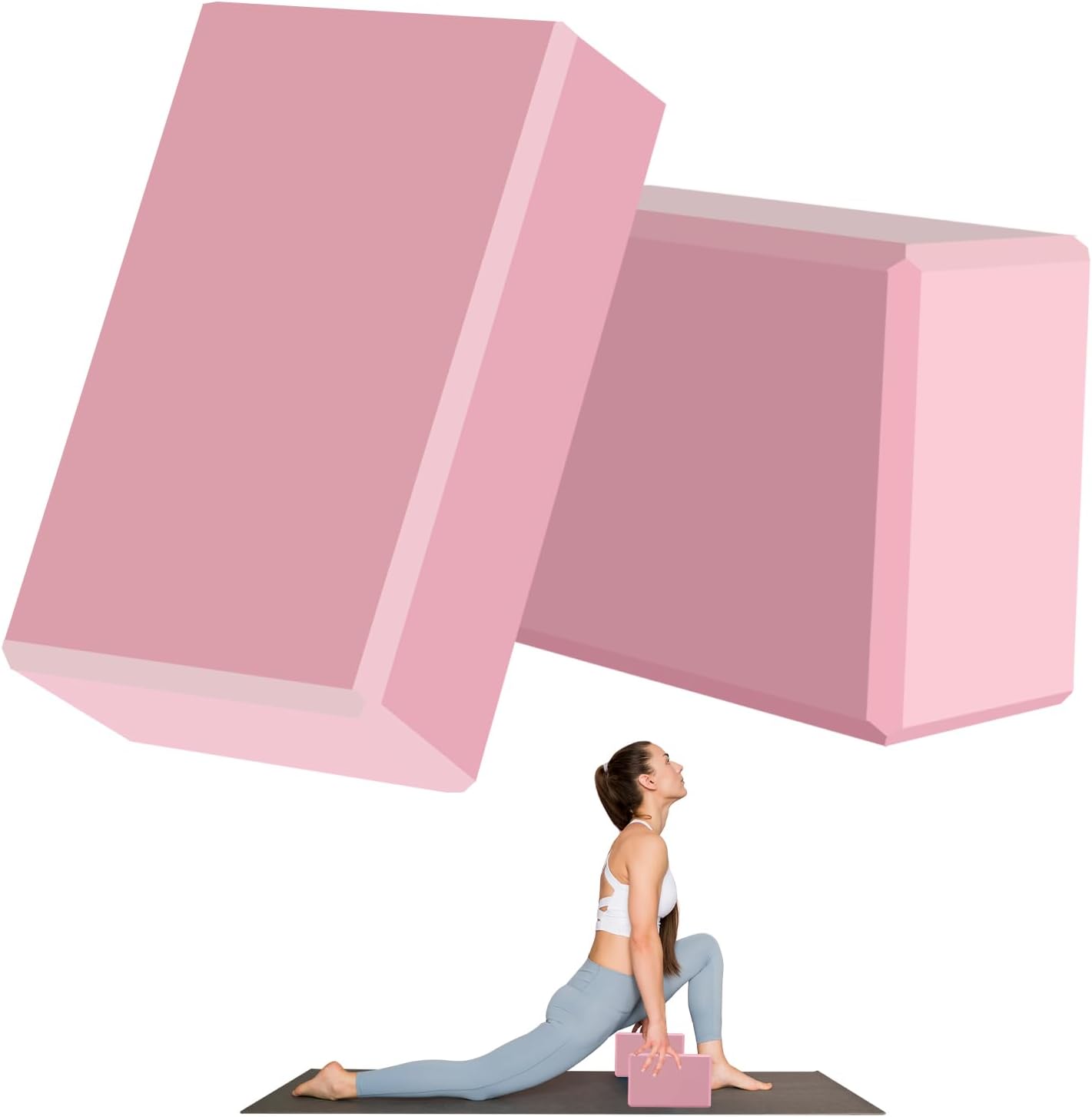 9″x6″x3″ Yoga Blocks, Soft Non-Slip Surface Premium Foam Blocks, Supportive, Lightweight, Odor Resistant, Yoga Accessories for Pilates Meditation General Fitness Stretching Toning