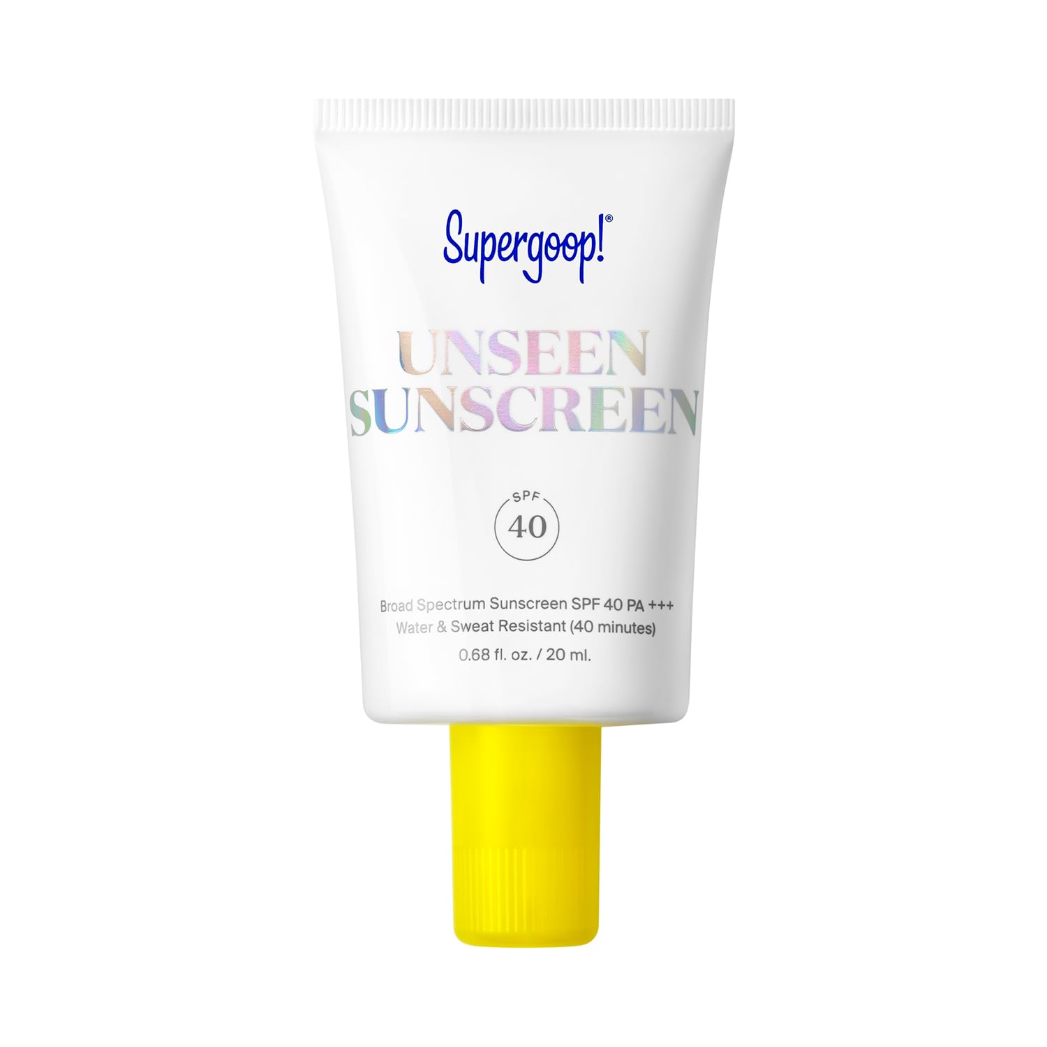 Supergoop! Unseen Sunscreen – SPF 40 – Clear & Invisible Face Sunscreen + Broad Spectrum + Makeup-Gripping Primer – Weightless, Scentless, Oil Free – For All Skin Types & Tones – 0.68 fl oz