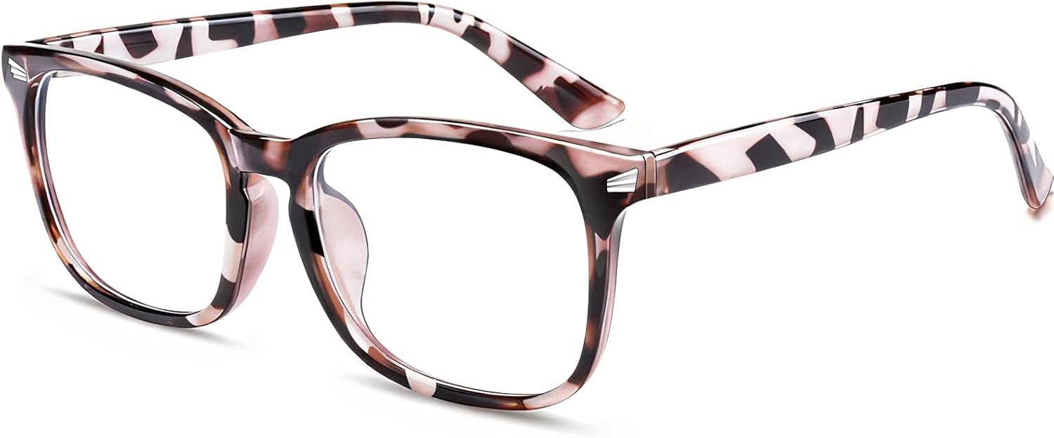 Blue Light Blocking Glasses for Women & Men, Square Frame Computer Glasses for Gaming & Office, Anti Eye Strain & UV400 Filter, 1 Pair