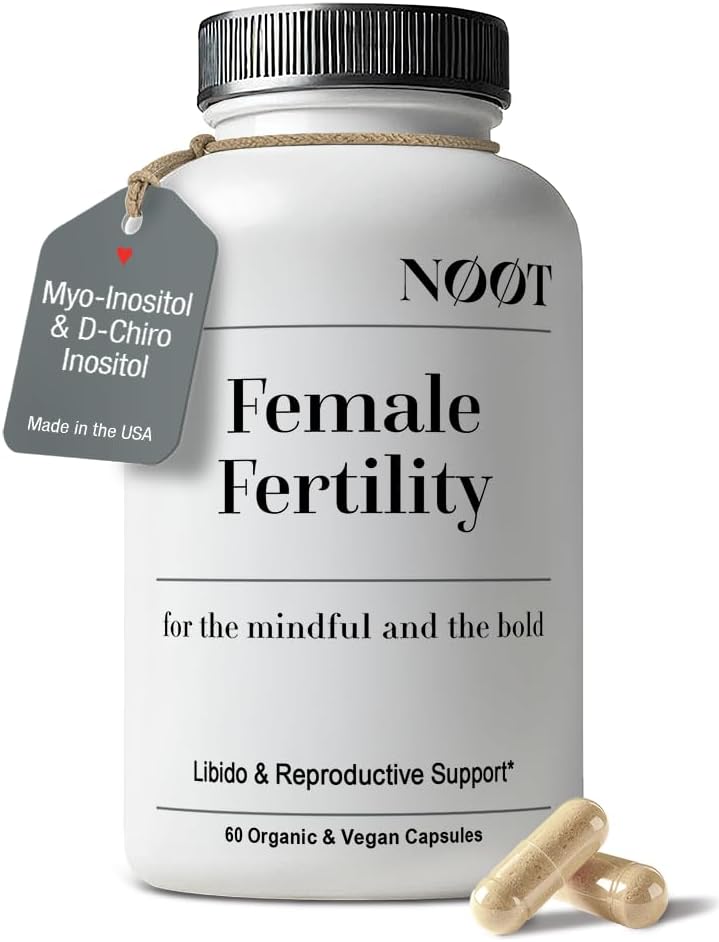 NOOT Conception & Female Fertility Support – Fertility Supplements for Hormonal Balance with Myo-Inositol, D-Chiro Inositol, Shatavari, Vitex & CoQ10,Vegan Formula for Women & Future Moms–60 Capsules