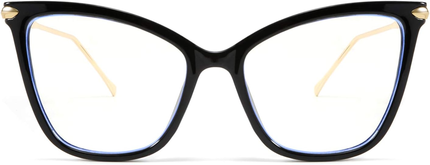 FEISEDY Oversized Cat Eye Glasses Frame Blue Light Blocking Eyewear for Women B2589