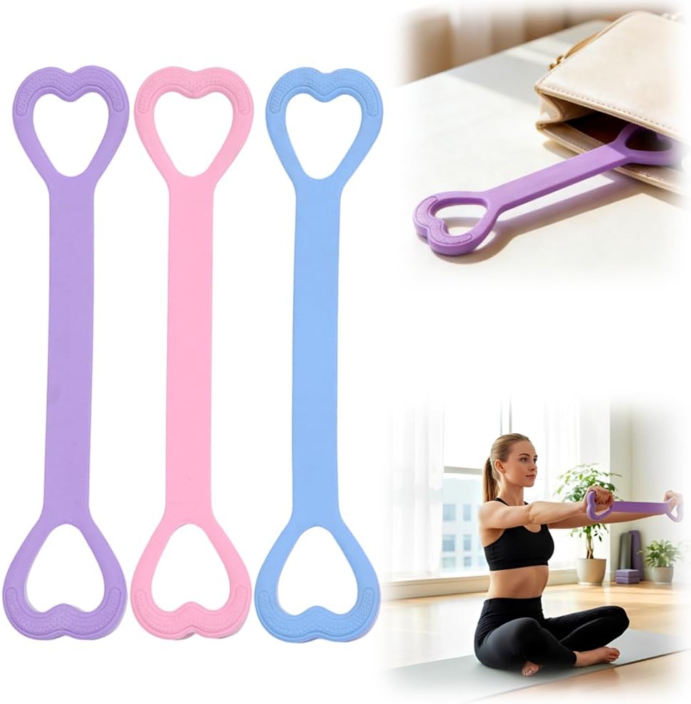 3PCS Resistance Bands Figure 8 Exercise Bands for Women, 2026 Elastic Bands for Working Out Arm Back Shoulder Training Elastic Ropes,Exercise Equipment for Yoga Pilates (3PCS)