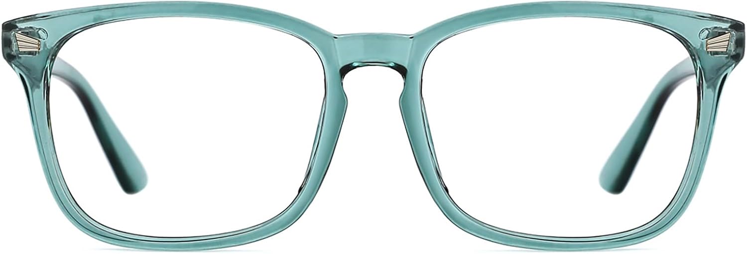 TIJN Blue Light Blocking Glasses for Women Men Square Frame Nerd Eyeglasses Anti Blue Ray Computer Screen Glasses