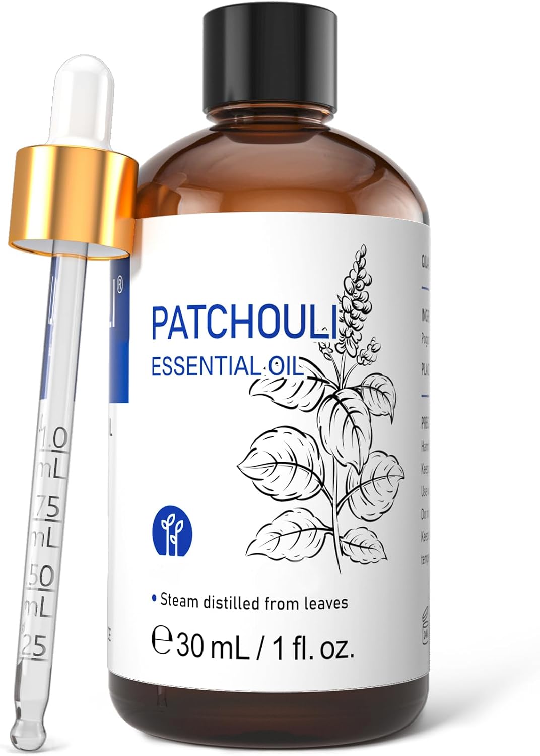 HIQILI Patchouli Essential Oil, for Diffuser, Homemade Perfume, Skin Care, Aromatherapy, Gift for Hippie Friend-30ML