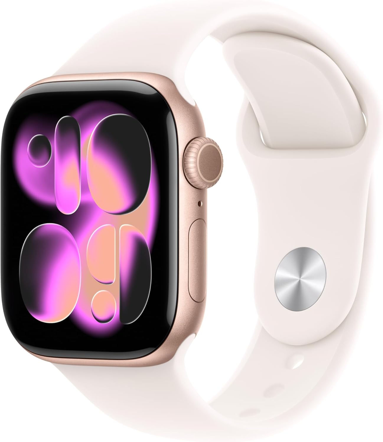 Apple Watch Series 11 [GPS 42mm] Smartwatch with Rose Gold Aluminum Case with Light Blush Sport Band – S/M. Sleep Score, Fitness Tracker, Health Monitoring, Always-On Display, Water Resistant