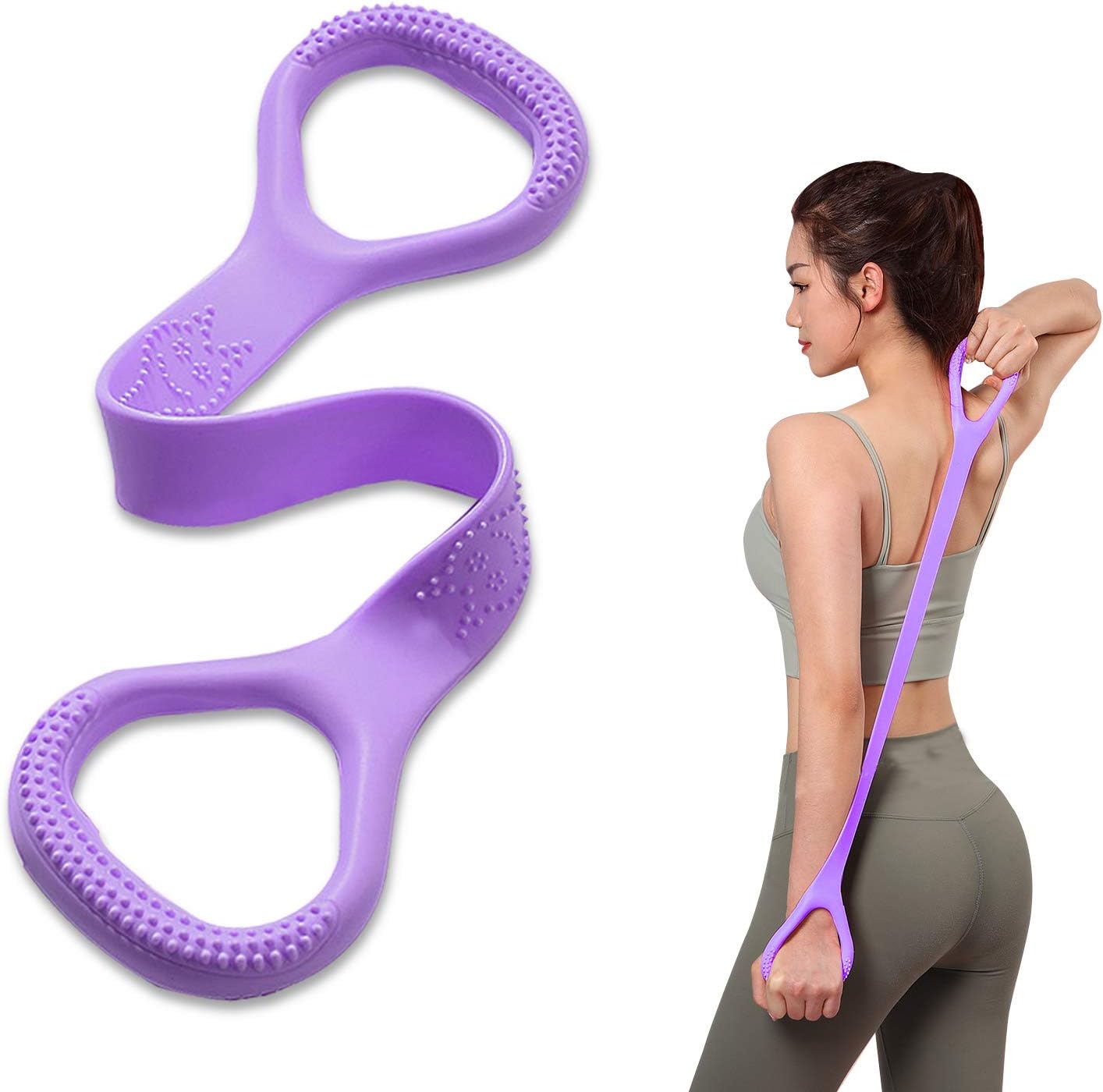 Figure 8 Fitness Resistance Band, Arm|Back Training Elastic Ropes – Pure Barre Workout Chest Arm and Shoulder Stretch Bands Exercise Equipment for Physical Therapy,Yoga,Pilates, Stretching