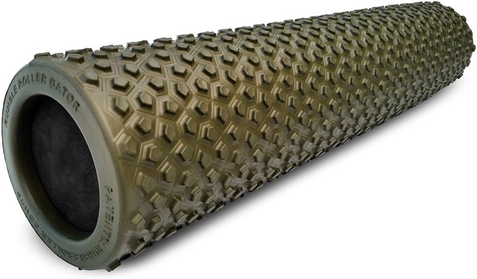 RumbleRoller Original Textured Foam Roller – Deep Tissue, Self Myofacial Release Massage Therapy Roller (RumbleRoller 22″ Gator Cross Frictional Massage)