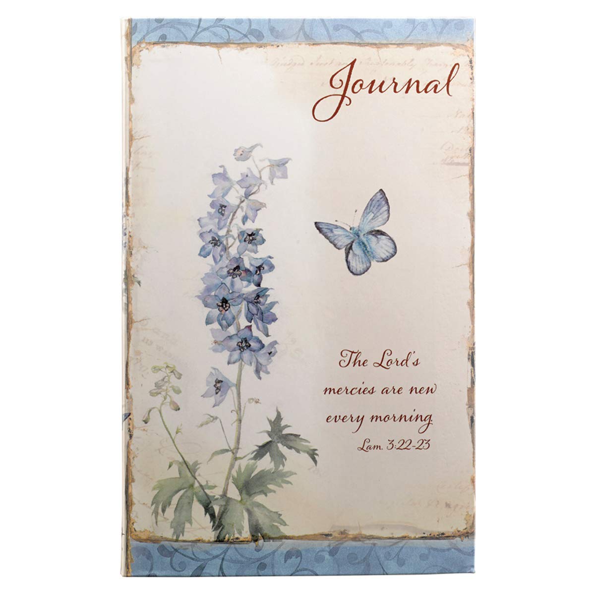 Christian Art Gifts Scripture Journal The Lord’s Mercies Are New Every Morning Lamentations 3:22-23 Bible Verse Blue Floral Inspirational Notebook,128 Ruled Pages Flexcover 5.5” x 8.5”