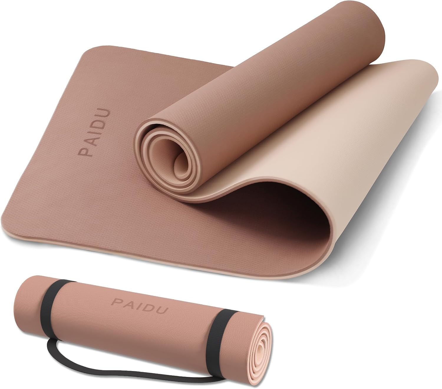 PAIDU Yoga Mat Non Slip Anti-tear,extra thick-2/5 inch（10MM）High Resiliency Professional POE Yoga Mats for Women Men Kids,72″x24″inch,Workout, Yoga, Pilates and Floor Exercise, with Carrier Strap