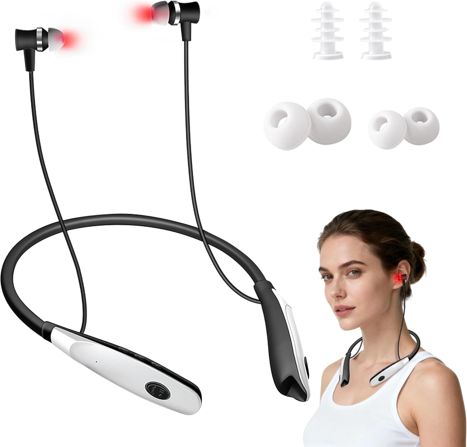 2026 Upgraded 2-in-1 Red Light Device for Ears & Nose – Lightweight & Comfortable 650nm LED Ear & Sinus Wellness Device, Wearable Hands-Free Neck Design for Daily Ear & Nasal Relaxation