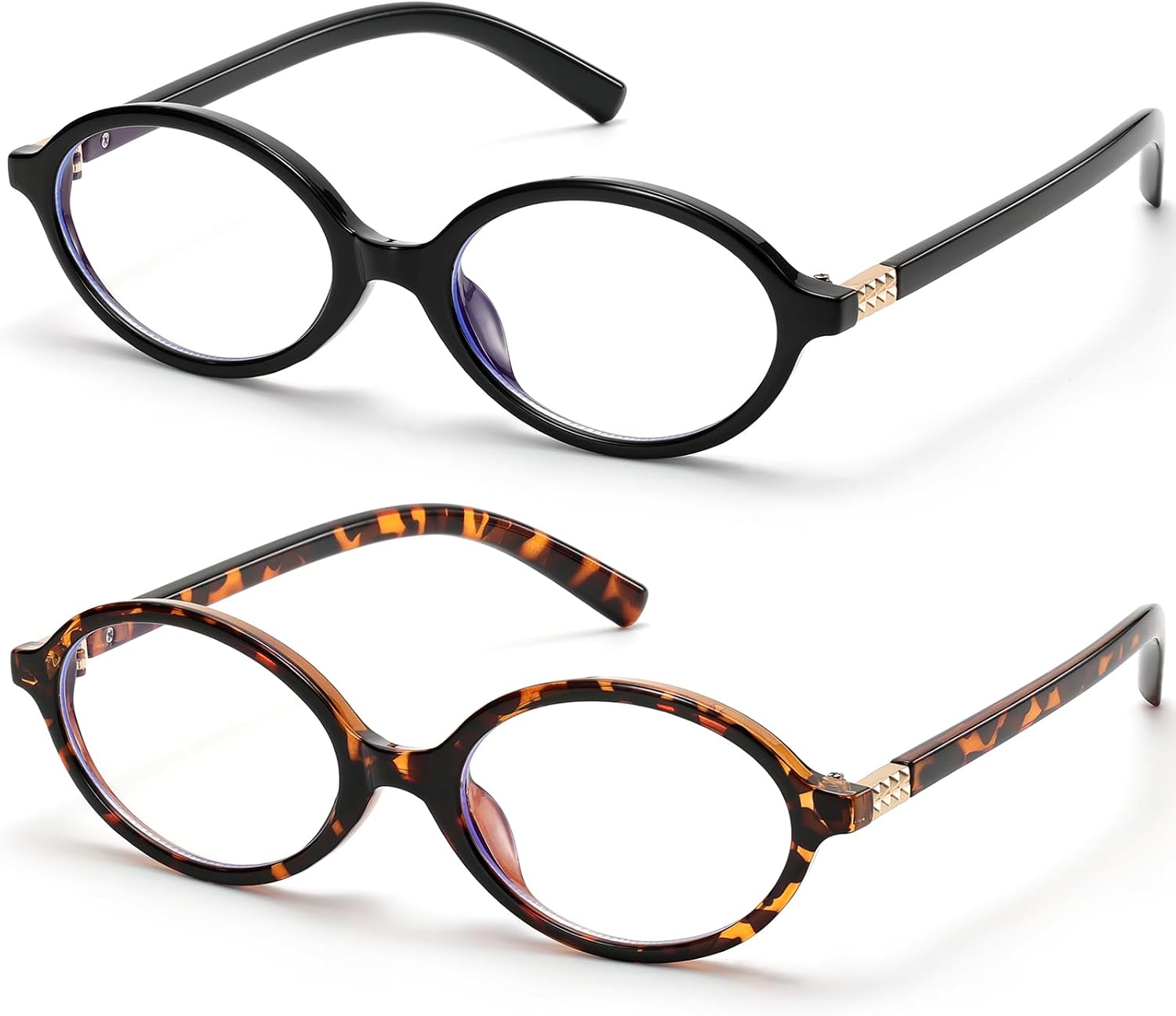 ViewJoy Retro Oval Blue Light Glasses for Women Fashion Computer Glasses Bluelight Blocking Eyewear Vintage Frame