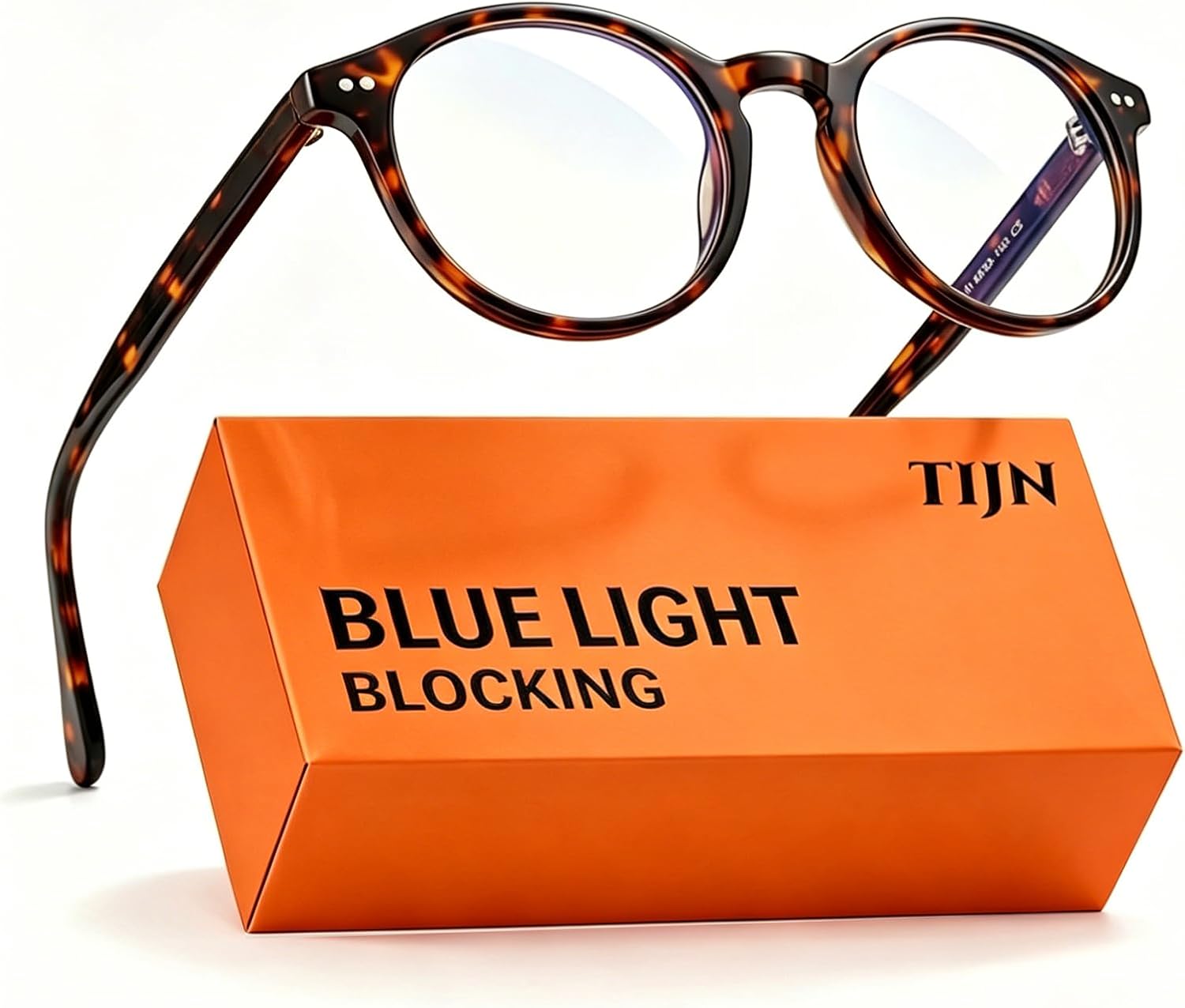 TIJN Blue Light Blocking Glasses Men Women Vintage Thick Round Rim Frame Eyeglasses