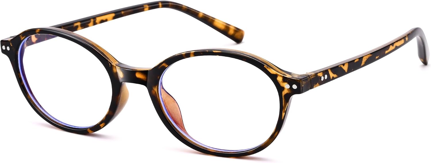 COASION Retro Oval Glasses for Women Men – Small Round Blue Light Blocking Glasses Vintage Nerd Eyeglasses