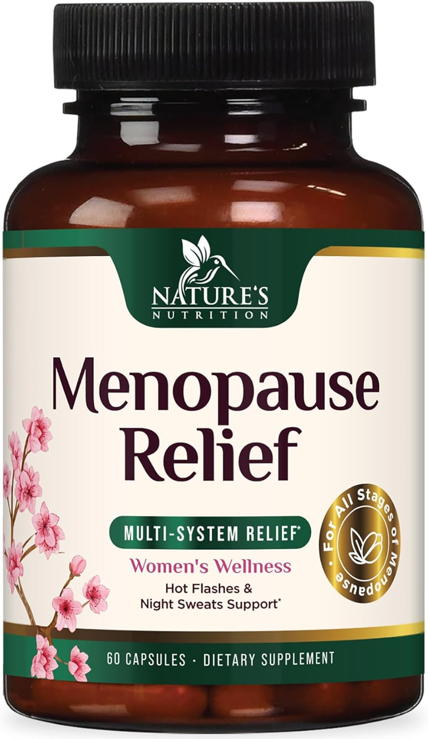 Menopause Supplement for Women – Natural Menopause Relief Support for Mild Hot Flashes & Night Sweats – Best Probiotics for Women, Dong Quai, Black Cohosh, Ashwagandha – Bottled in USA – 60 Capsules