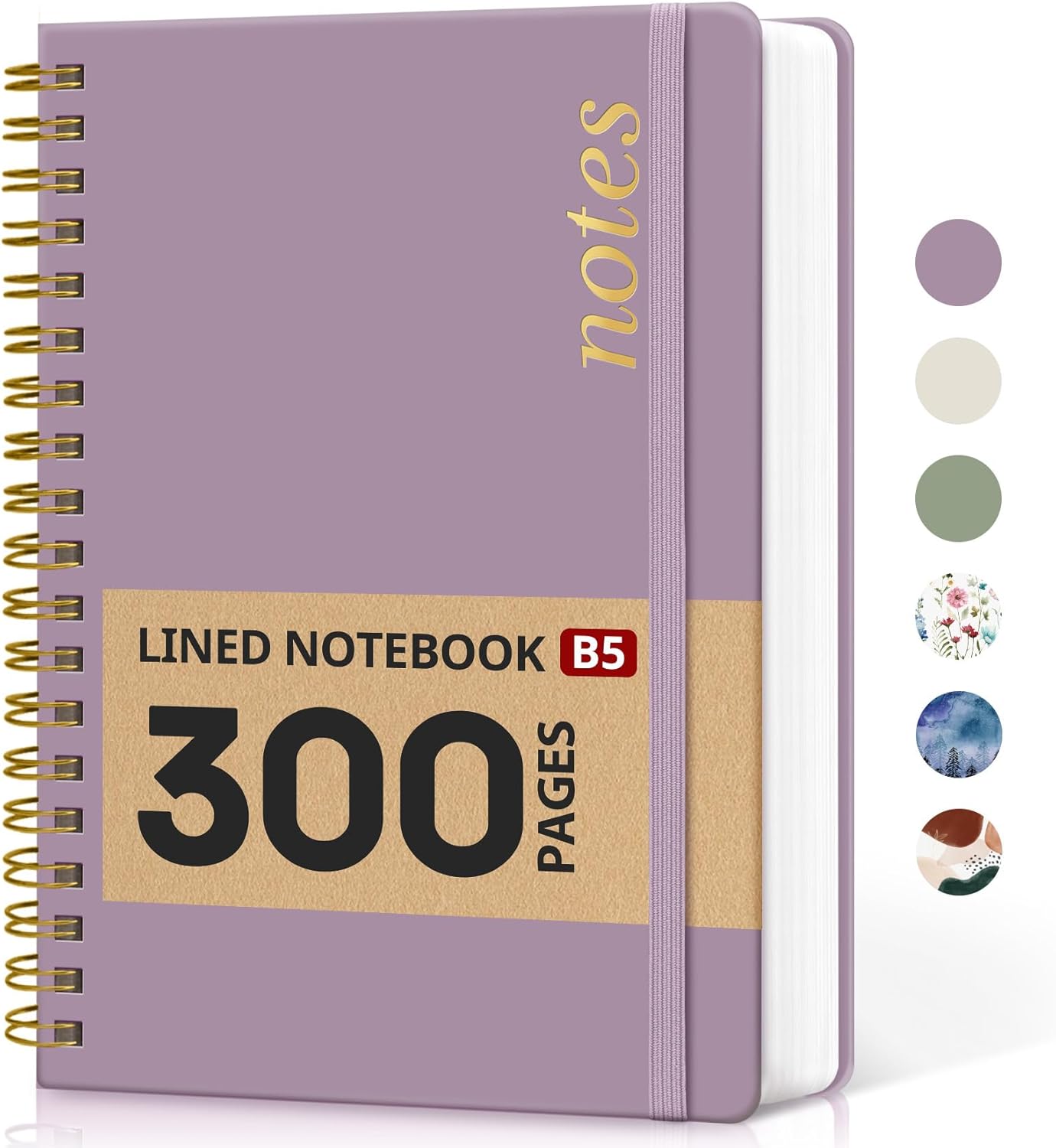Lined Spiral Notebook Journal for Work, 300 Pages Thick B5 (7.1″x10″) College Ruled Journal for Women & Writing, Hardcover Notebook for Note Taking, Perfect for Office Home School Supplies, Purple