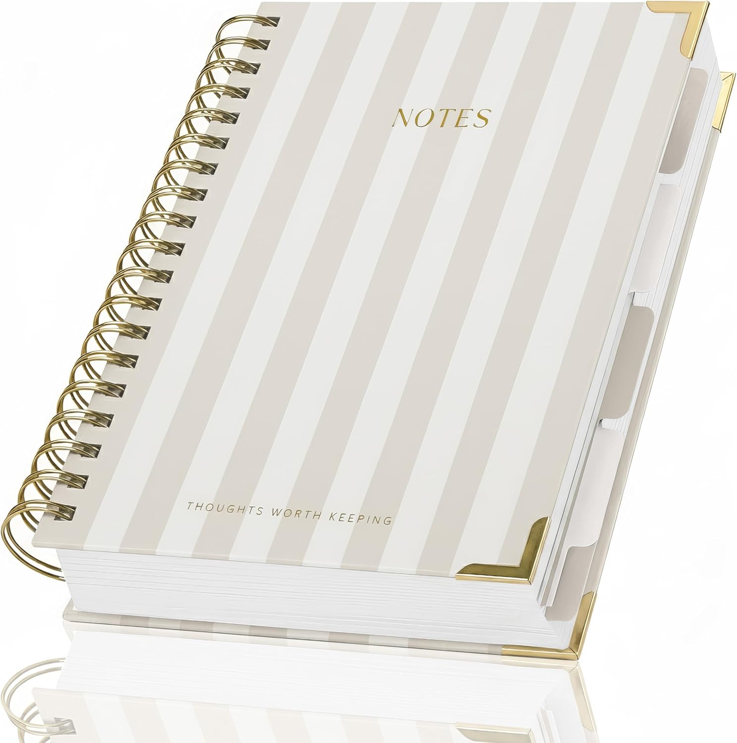 Aesthetic Thick Spiral Notebook With Tabs – Premium Journal For Women Size B5 – College Ruled Note Book With 300 Lined Pages and Dividers – Perfect For Writing And Staying Organized at Work or School