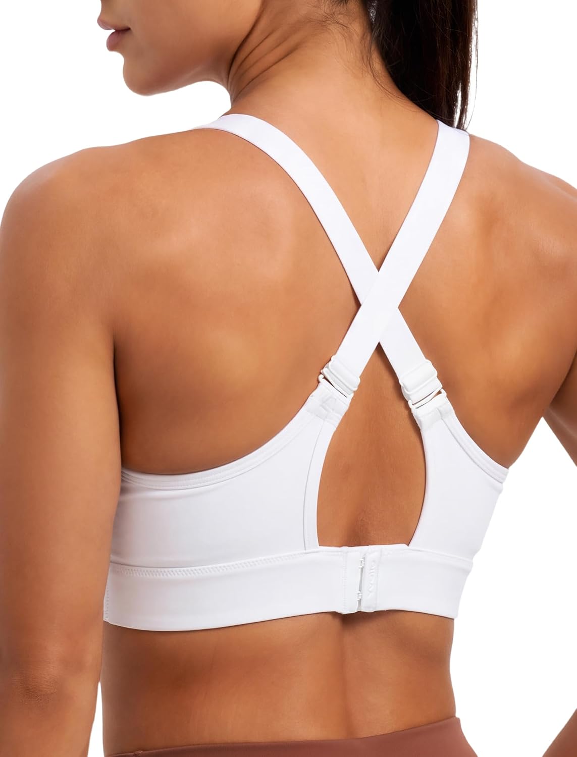 Yvette Supportive Sports Bra Adjustable Straps Plus Size Workout Running High Impact Sports Bras for Women Sewn in Pads