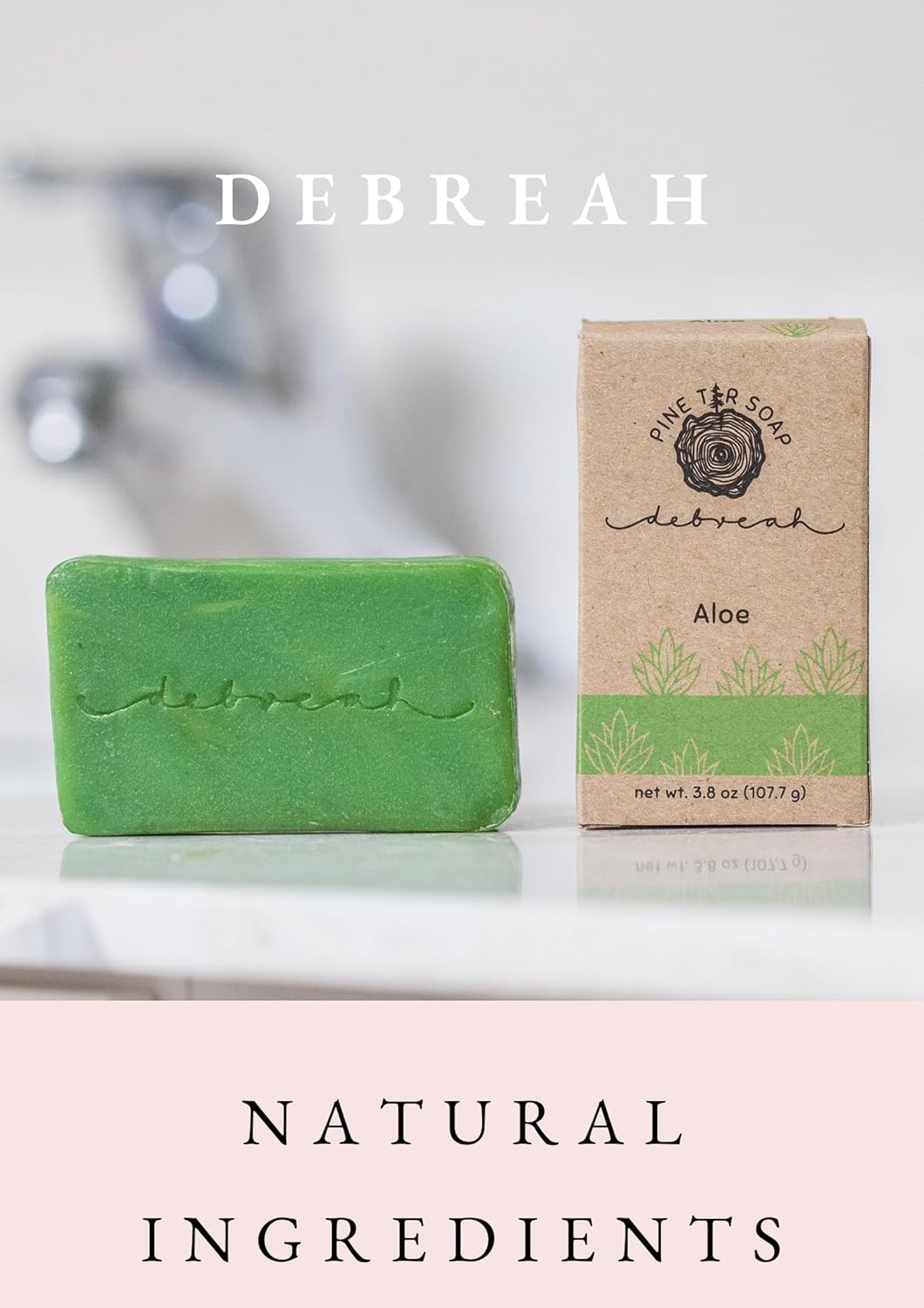 Aloe Bar Soap, Benefits of Pine Tar with a Fresh Smell, for Men and Women, Handmade, Vegan, Hot Process, Face And Body Soap