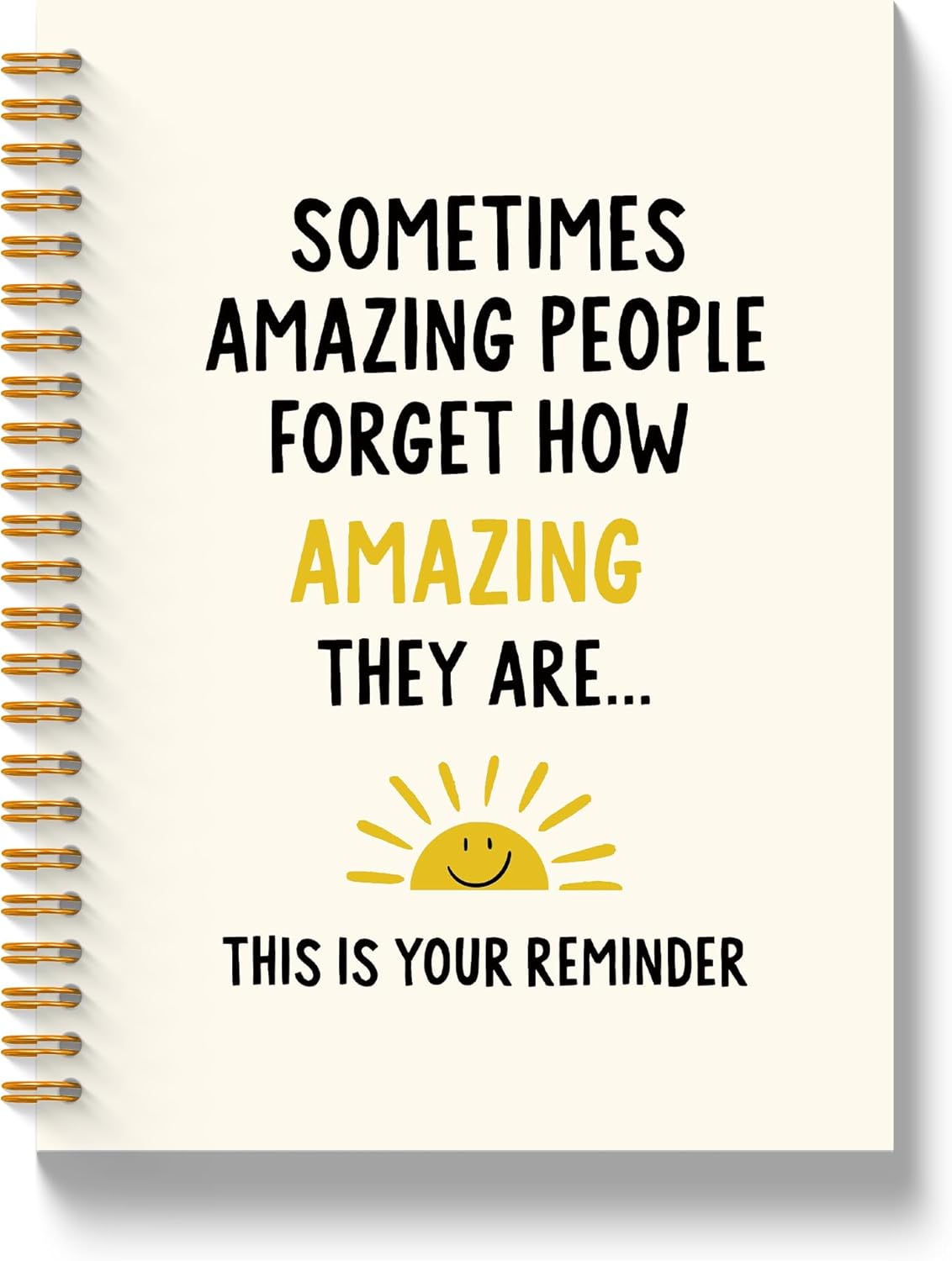 Boho Inspirational Spiral Notebook, Sometimes Amazing People Forget How Amazing Positive Journal for Women, Motivational Notebooks, Hardcover Notebook Journal, 5.5×8.3 Inch