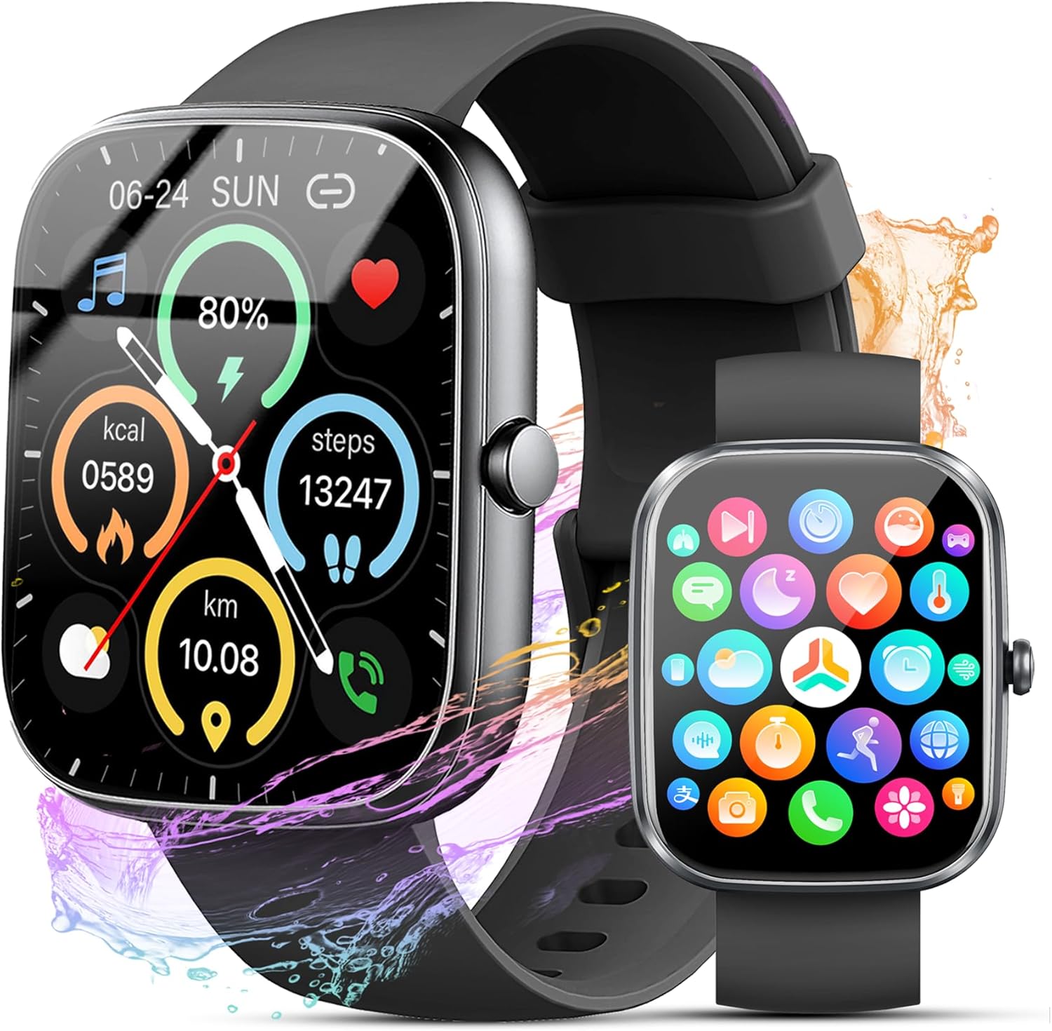 Smart Watch for Men Women (Answer/Make Call), 2026 New 1.91″ HD SmartWatch, Fitness Watch with 120+ Sport Modes, IP68 Waterproof, Pedometer, Heart Rate/Sleep Monitor, Activity Tracker for Android iOS