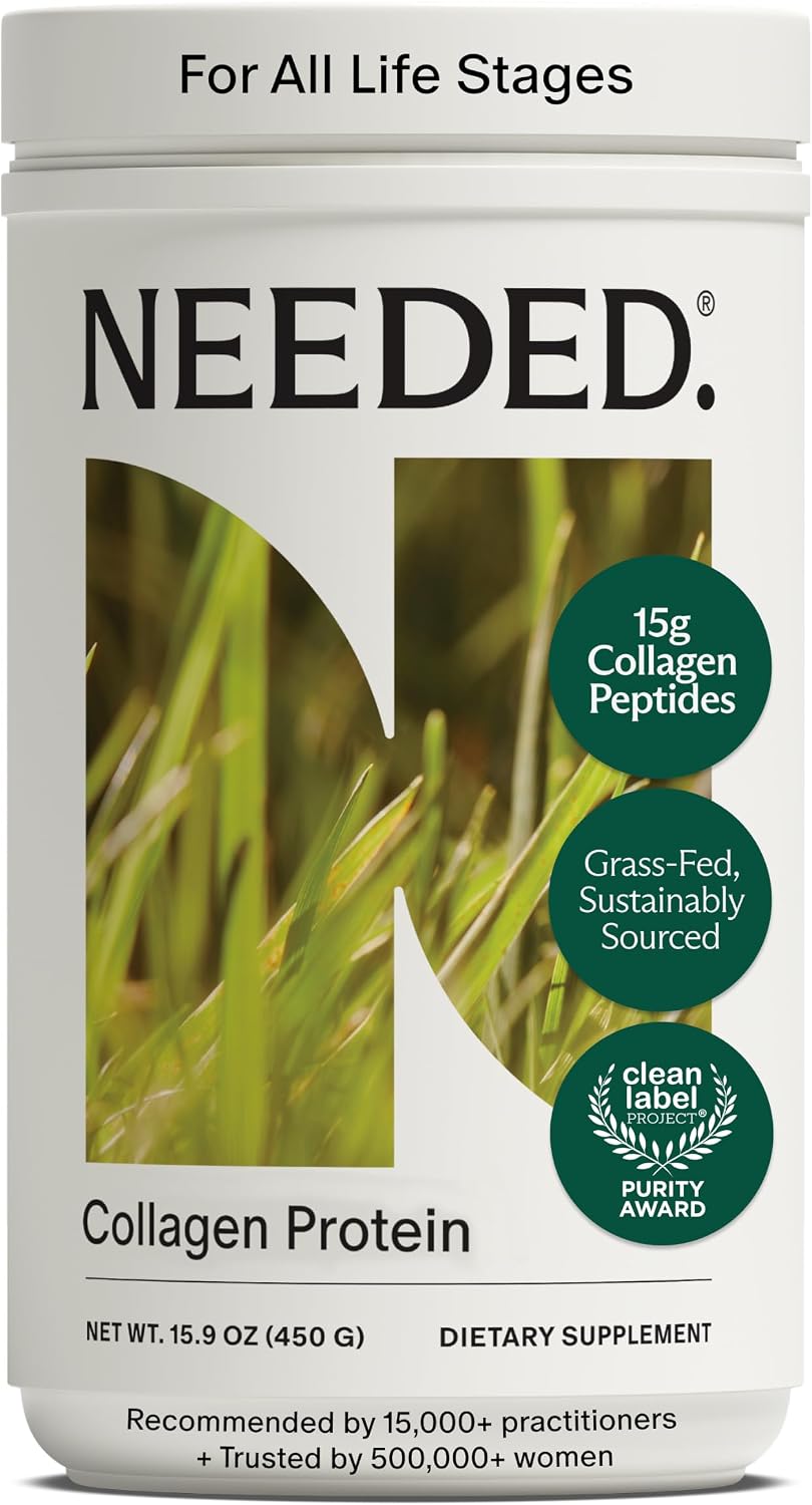 Needed. Hydrolyzed Collagen Protein Powder | Expert-Backed & Clean Sourced | Supports Skin, Hair, Joints | Grass-fed, Pasture-Raised, Hormone-Free | 1lb