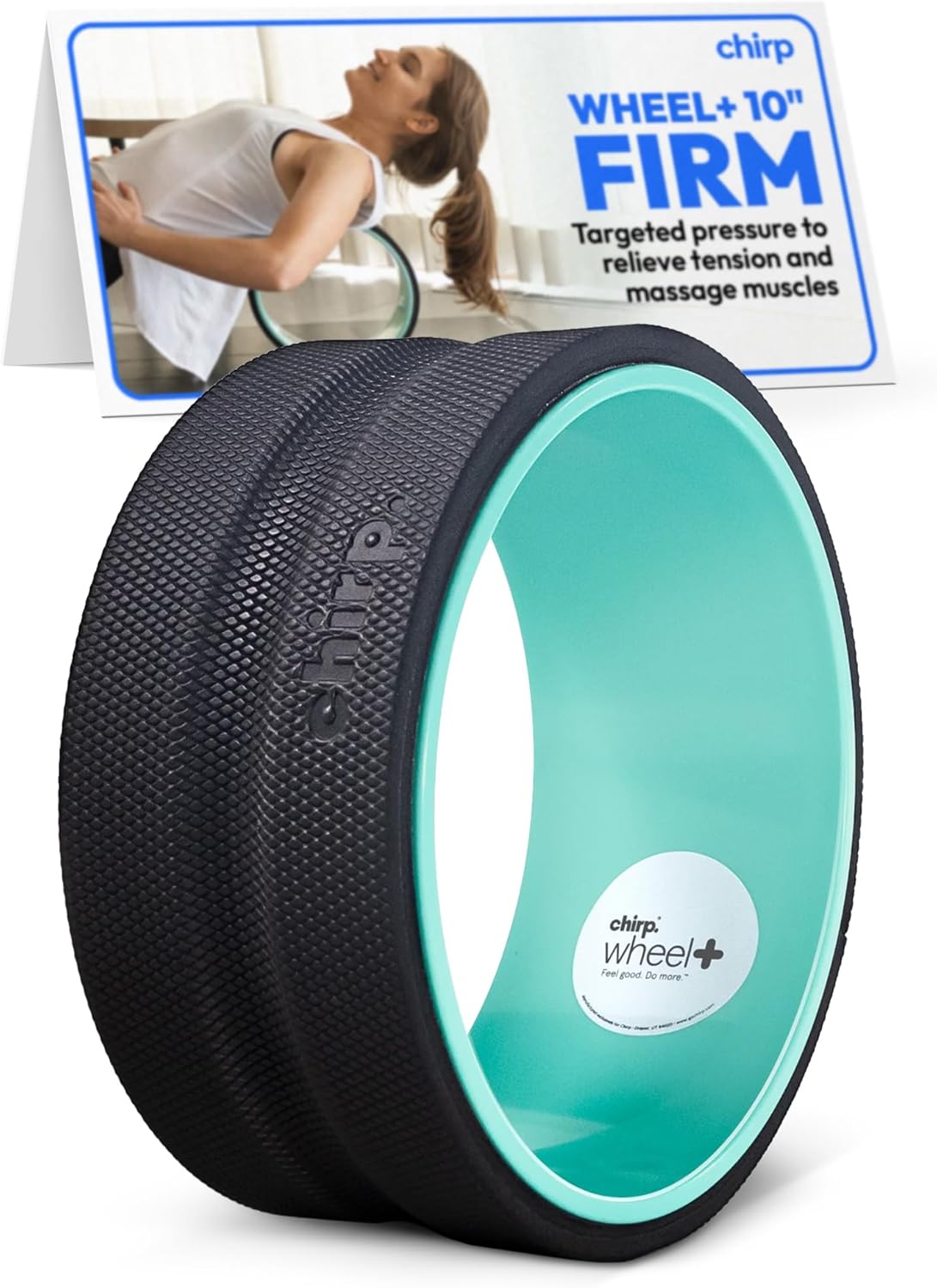 Chirp Wheel Foam Roller – Targeted Back & Neck Pain Relief, Muscle Massage, Trigger Point Therapy, High-Density Foam Tool for Physical Therapy, Stretching & Exercise, 500lbs Capacity, 10-Inch Mint