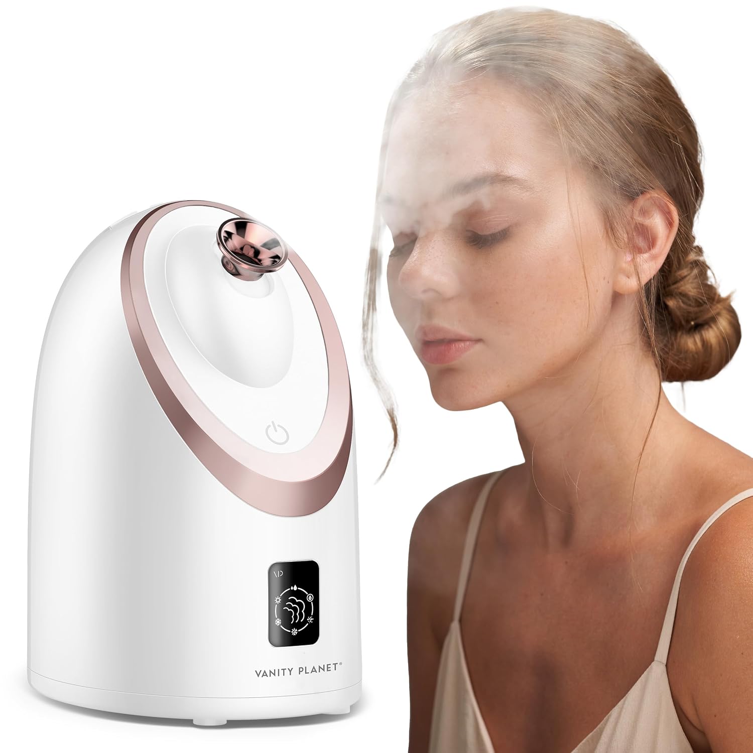 Vanity Planet Senia Hot and Cold Facial Steamer – Face Steamer for Facial Deep Cleaning, Aromatherapy, Detoxifying and Moisturizing – Steamer for Face with 6-Mode Smart Steam Technology