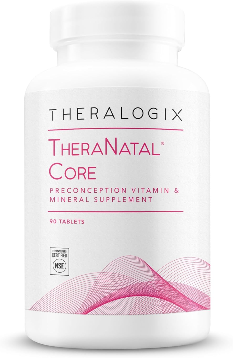 Theralogix TheraNatal Core Preconception Vitamin Supplement – 90-Day Supply – Prenatal Vitamins & Fertility Supplement for Women with Folate, Vitamin D3, Choline & More* – NSF Certified – 90 Tablets