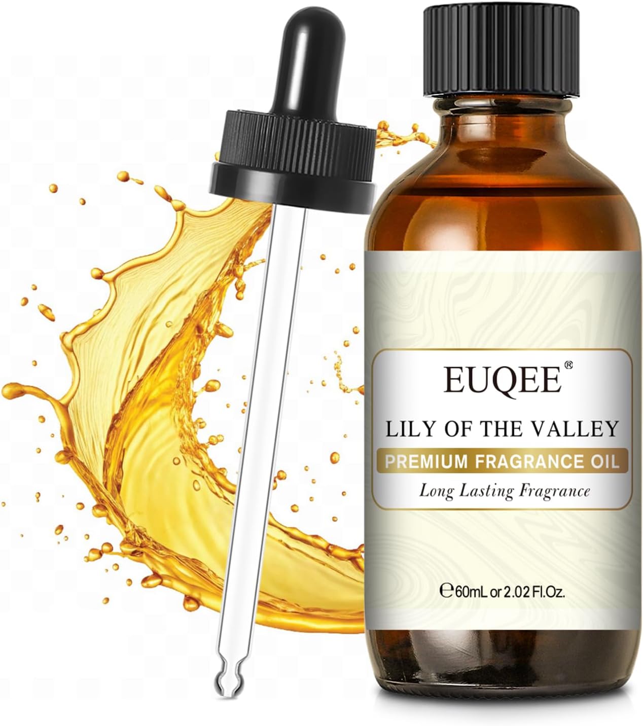 EUQEE 60ML Lily of The Valley Fragrance Oil Premium Essential Oil with Glass Dropper for Diffuser, Soap Candle Making – 2.02 Fl oz