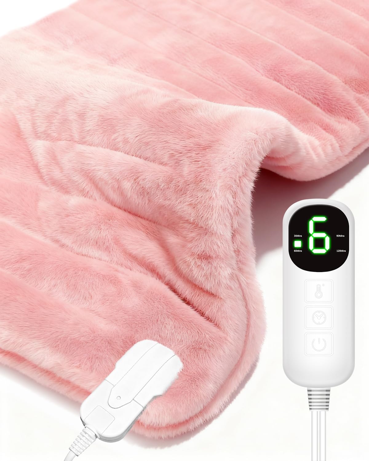 Heating Pad for Women, Electric Heat Pad for Back & Period, 6 Heat Settings Up to 158°F, 2H Auto-Off, 6ft Cord, Machine Washable, Soft Flannel Heating Pad, Birthday Gift for Women, 12″ x 24″