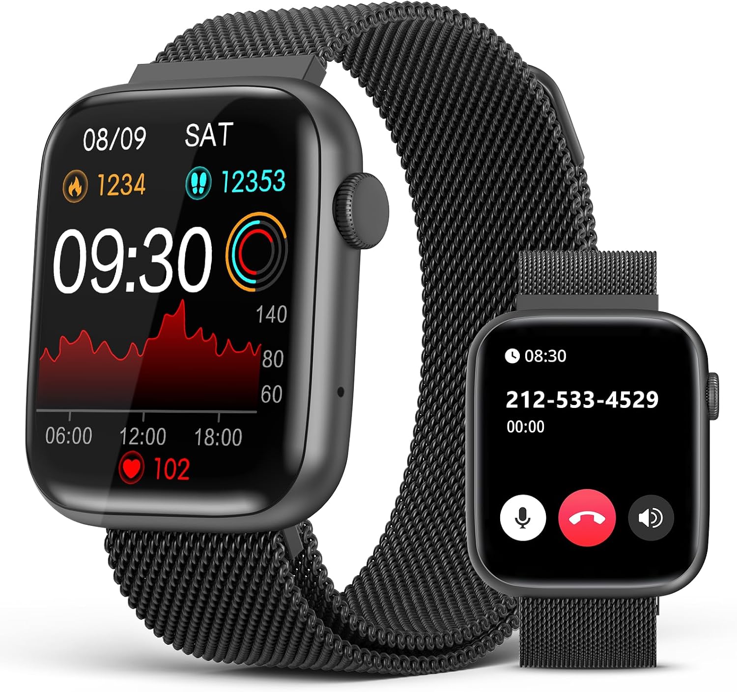 EarlySincere Smart Watches for Men Women Blood Pressure, 1.9″ HD Full Touch Screen, Fitness Tracker with Heart Rate Blood Oxygen Sleep Monitor, IP67 Waterproof Smartwatch for Android iOS