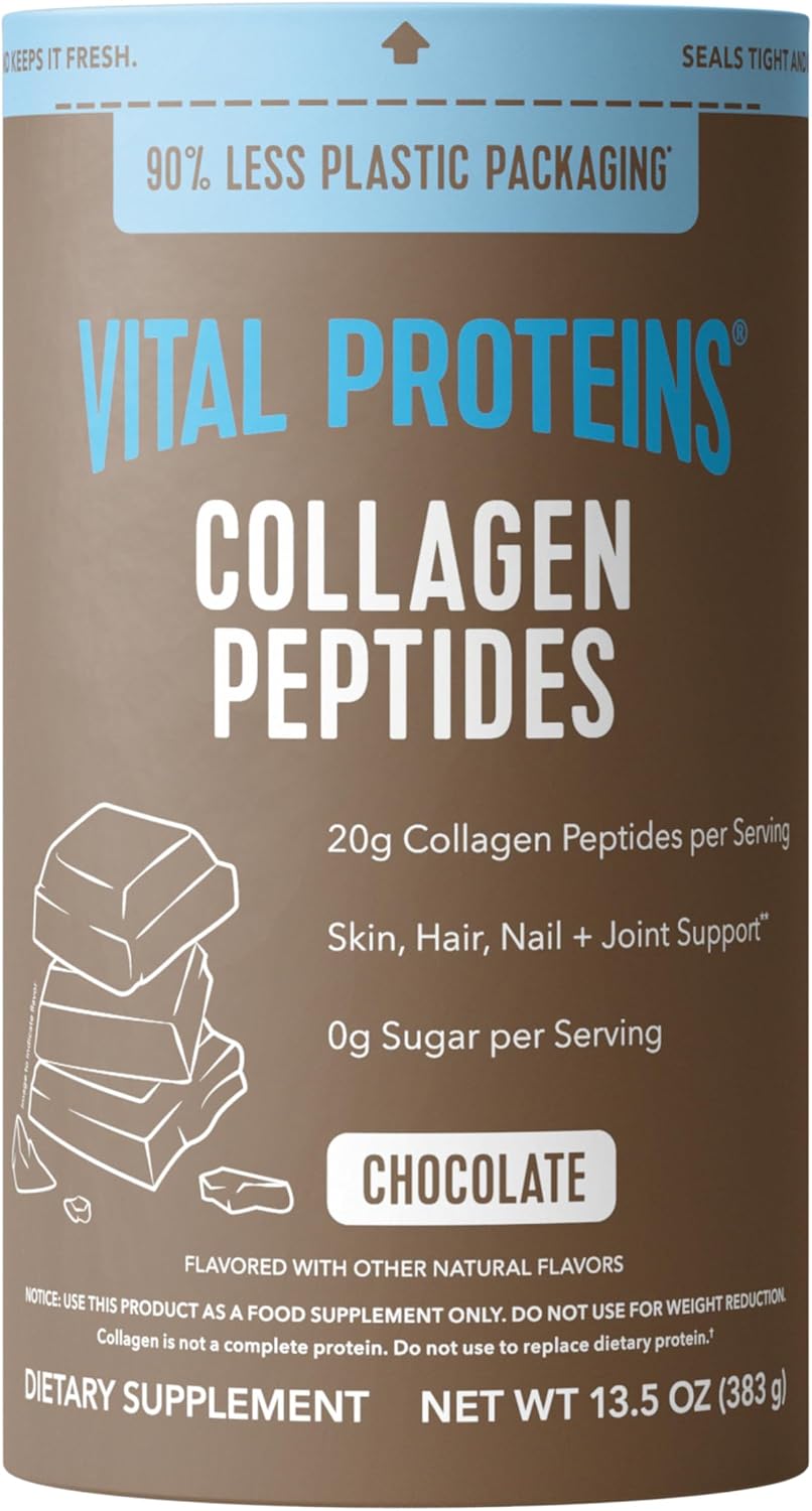 Vital Proteins Collagen Peptides Powder – Chocolate Powder for Hair, Nail, Skin, Bone & Joint Health, 13.5oz