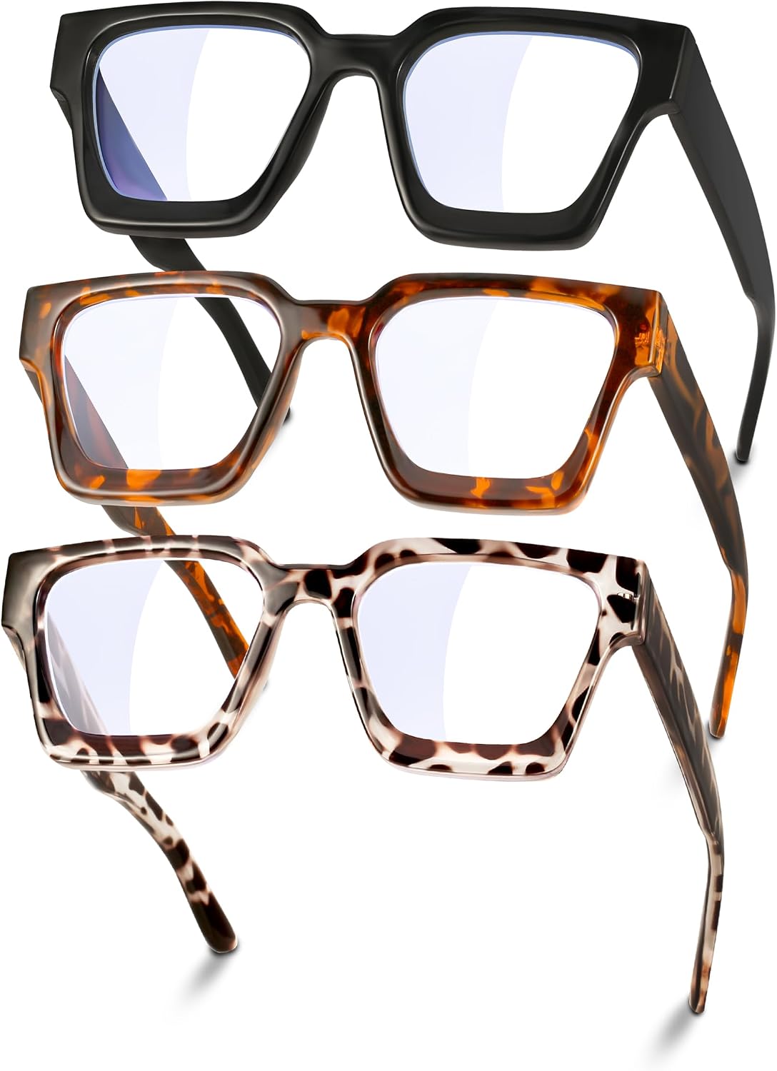 YDAOWKN Oversized Blue Light Blocking Glasses for Woman Rectangle Frame Fashion Chic Preppy Anti Eyestrain Eye glasses