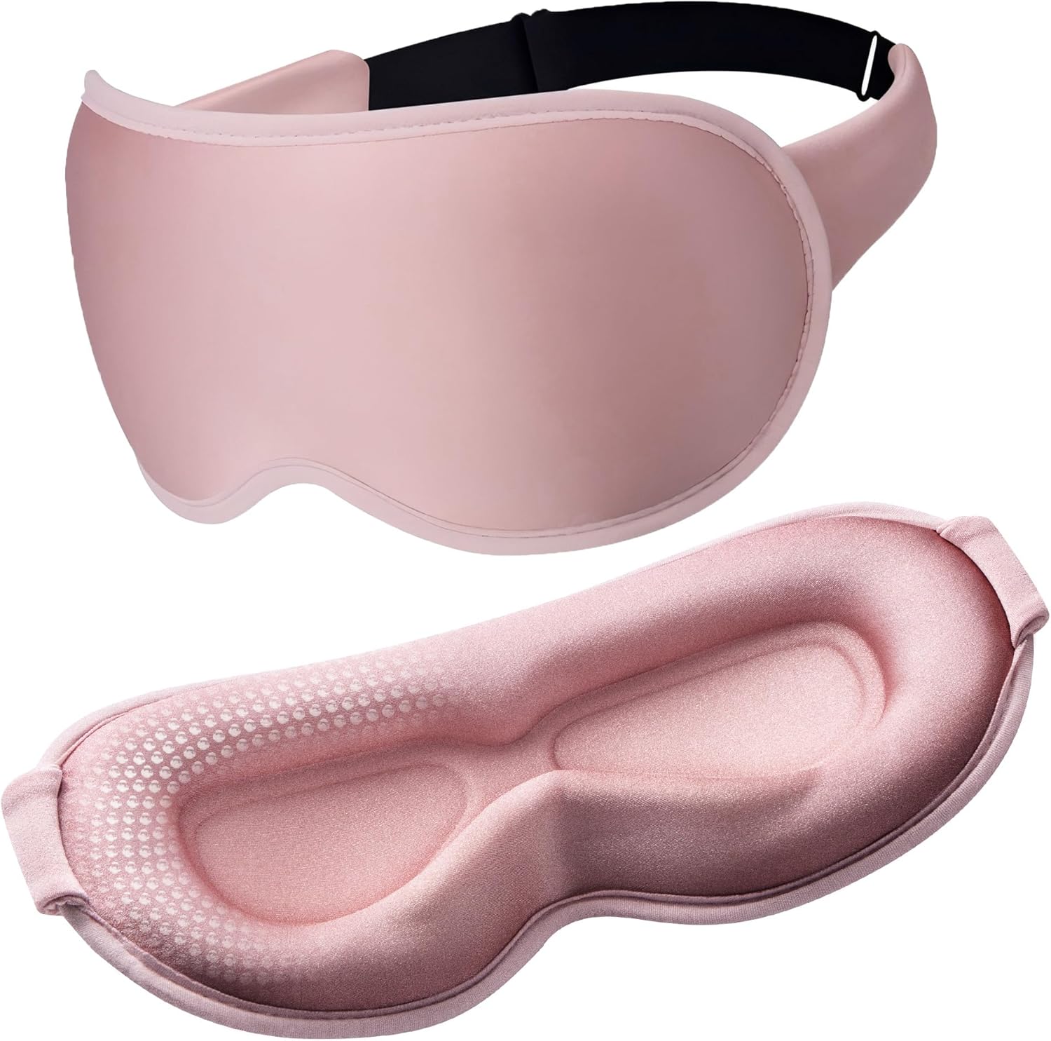 Weighted Eye Masks for Sleep: 3D Contoured Blackout Sleep Mask with Zero Eye Pressure, Eyelash Friendly Eye Mask for Women, Essentials for Airplane Travel, Night Shift Nurse, Office & Naps, Pink