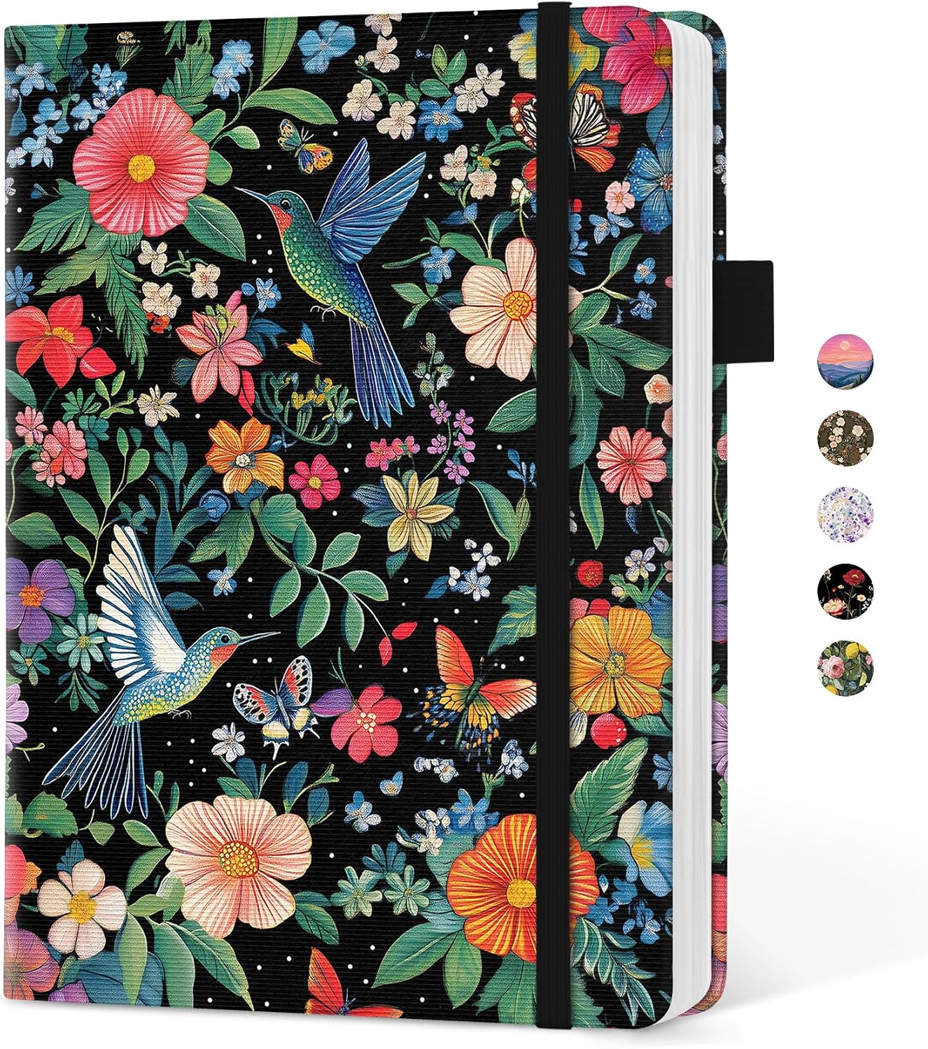 Taja Aesthetic Lined Journal for Women, Pretty 6″ x 8″ Notebook for Work & Note with 160 College Ruled Pages, Hardcover Leather Notebook for Journaling, Note Taking, Bible Study, Hummingbird