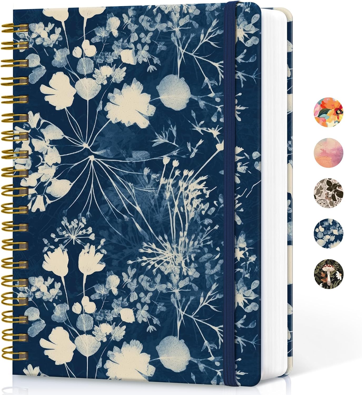 Taja Lined Spiral Notebook Journal for Work, 300 Pages Thick B5 (7.1″x10″) College Ruled Journal for Women & Writing, Hardcover Notebook for Note Taking, Perfect for Office Home School, Rustic Bloom