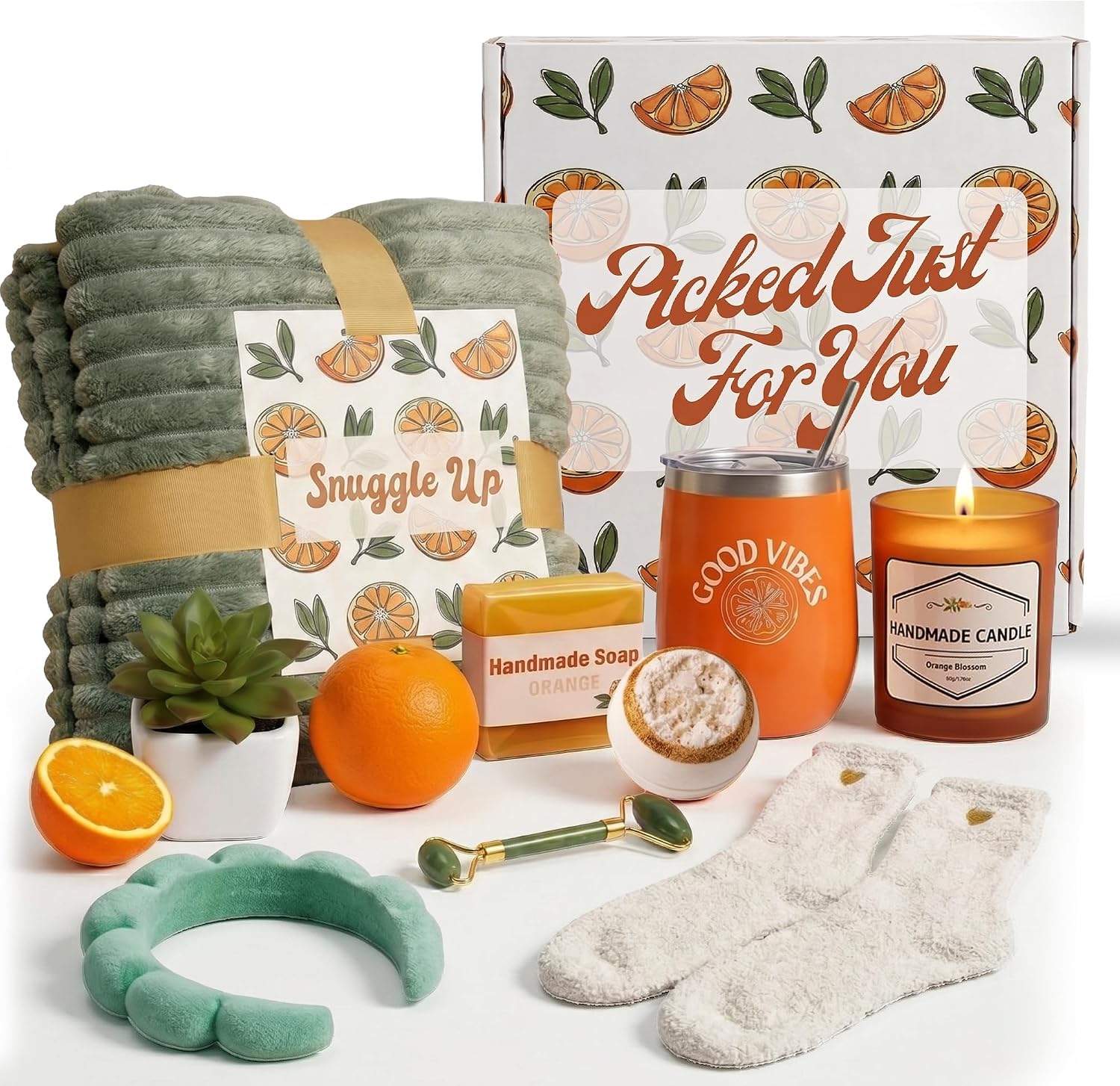Get Well Soon Gift Baskets for Women – Self Care Spa, Care Package with Blanket, Relaxing Collection, Cozy Kit, Birthday Present for Women, Thinking of You, Best Friend Box, Bath Essentials, 9pcs Set