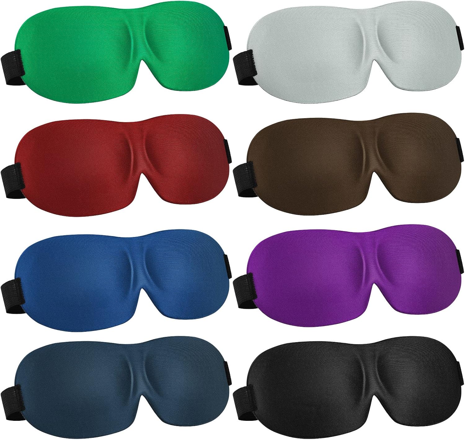 Bencailor 8 Pcs Sleep Mask for Side Sleeper 3D Eye Masks for Sleeping Blackout Eye Cover Shade Night Blindfold with Adjustable Strap for Women Men Sleeping Game Gifts(Medium,Fresh Colors)