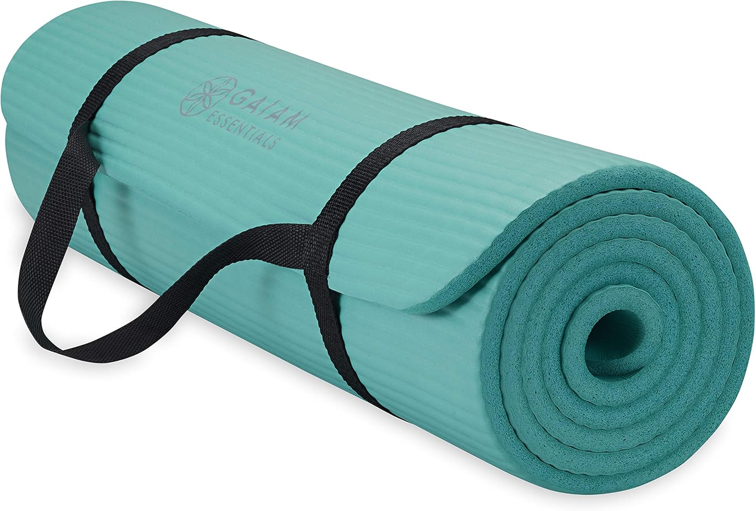 Gaiam Yoga Mat, Pilates & Exercise Mat, Thick Mat 2/5″ (10mm) Workout Mat with Easy-Cinch Carrying Strap for Home & Gym Workouts