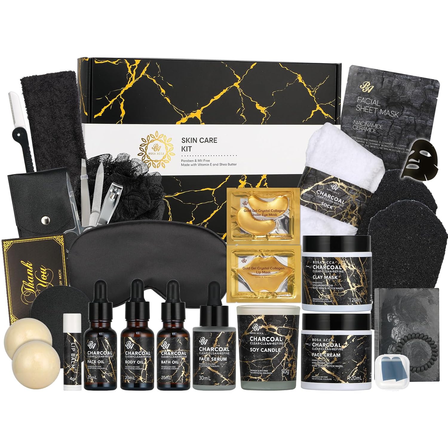 Gifts for Women & Men, 30pcs Fathers Day Gifts, Spa Gift Basket Set | Birthday Gifts, Skin Care Gift Set for Women & Men, Self Care Gift, Bath & Body Gift Basket Set, Birthday, Anniversary, Dad