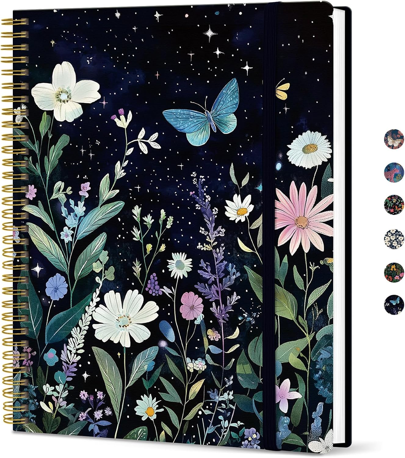 Taja Large Spiral Lined Journal for Women, 8.5″ x 11″ Notebooks for Work Collge Ruled, A4 Aesthetic Cute Journaling Notebooks for Writing, Plastic Cover, Celestial