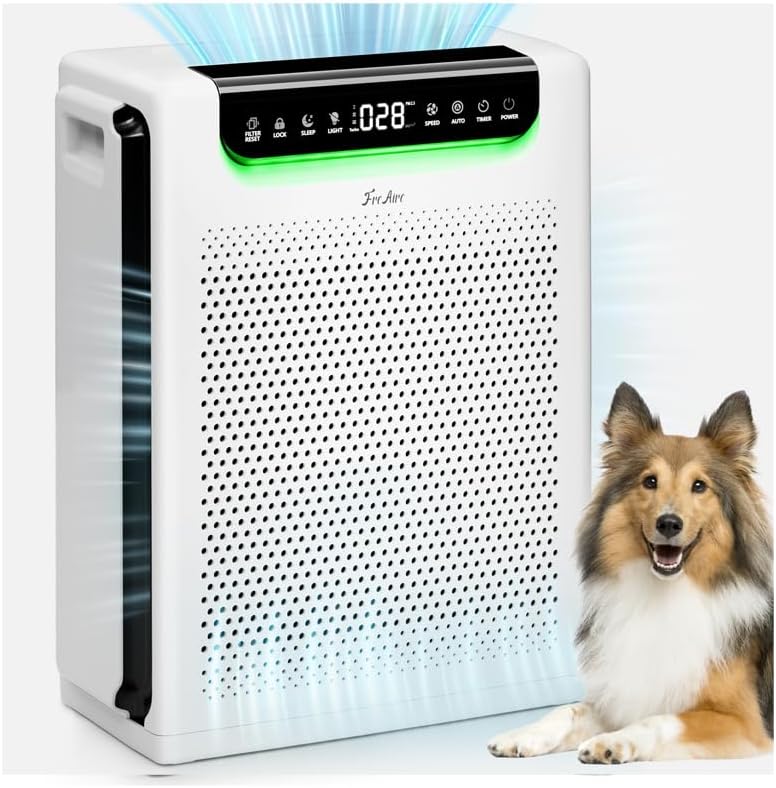 Air Purifiers for Home Large Room, Cover Up to 2600 Ft² with Washable Filters, Powerful Turbo Mode, PM2.5 Air Quality Display, 22dB Sleep Mode, Air Cleaner for Smoke, Odors, HAP607, White