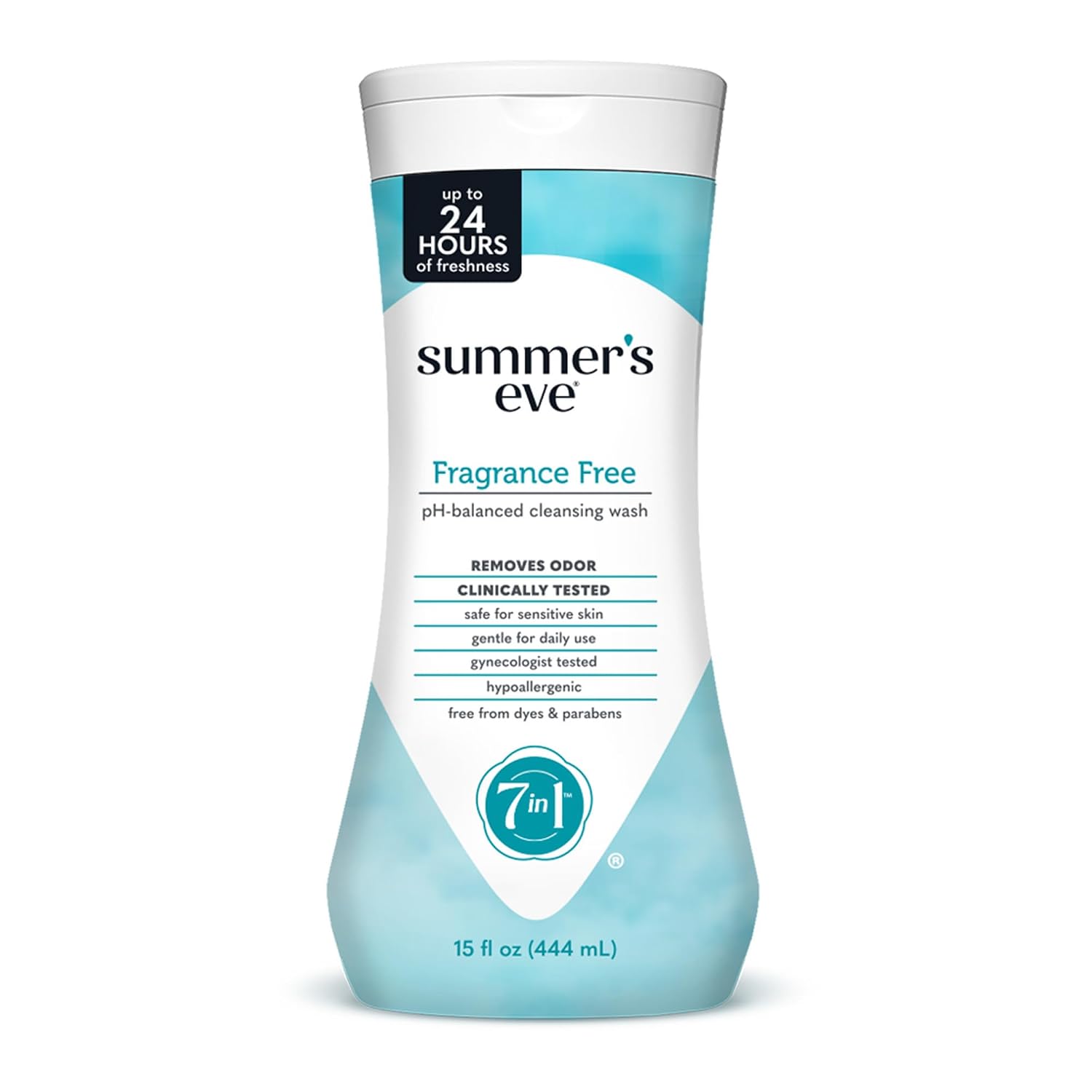 Summer’s Eve Fragrance Free All-Over Feminine Wash, Gentle pH-Balanced Body Wash for Women, Removes Vaginal Odor, 15 Fl Oz