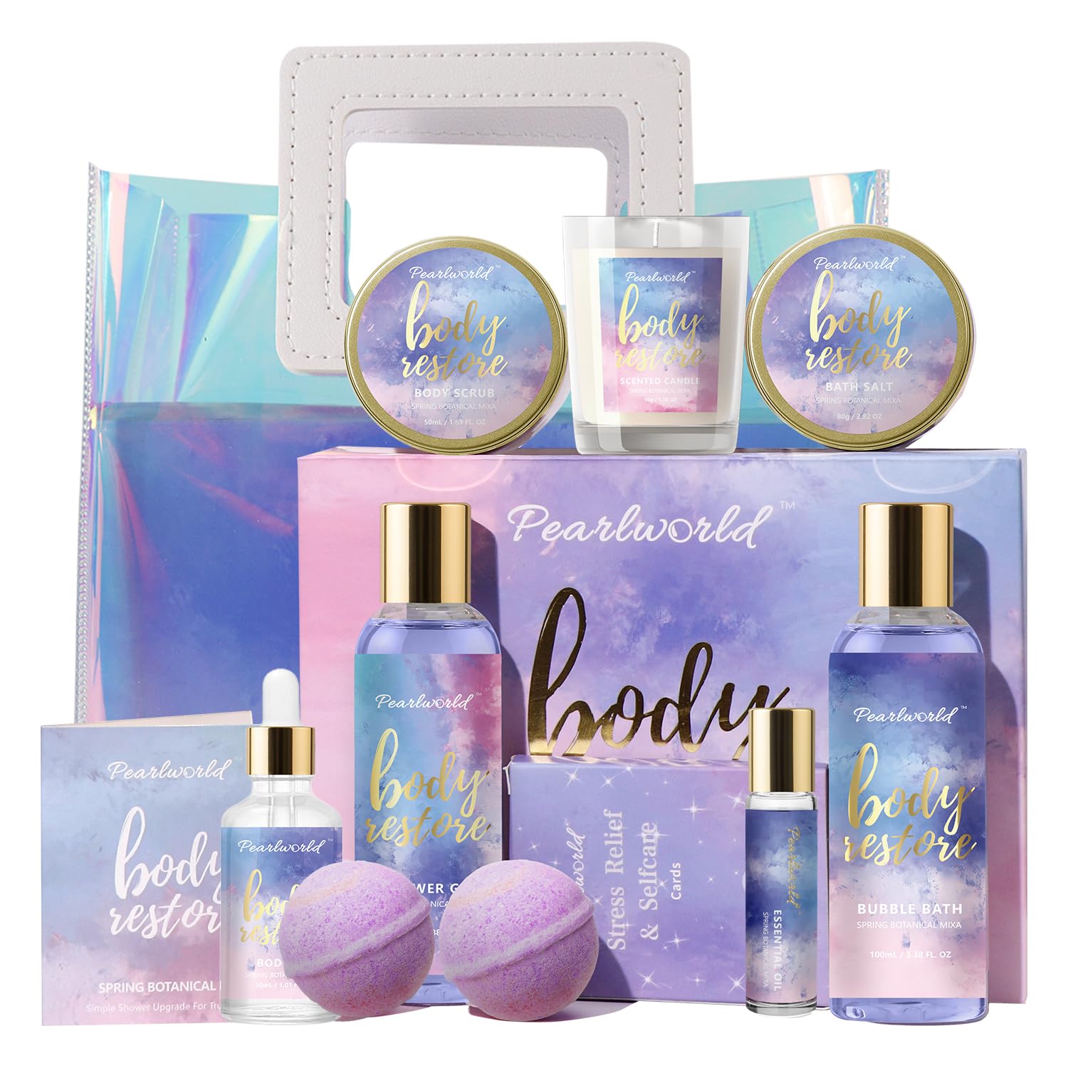 Mother’s Day Gift, Spa Kit for Women, 12 Pcs Luxury Bath Skin Care Shower Bath Set, Spa Gift Sets with Reusable Bag, Bath Bomb, Christams Birthday Gifts for Teen Girls, Her, Mom