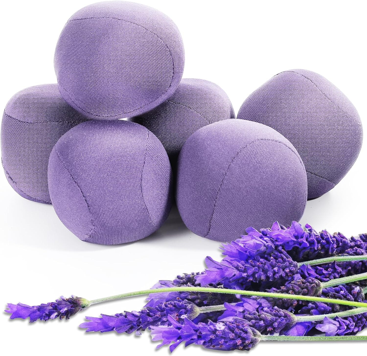 6 Pack Lavender Scented Stress Relief Balls – Soft Squeezeable Fidget for Anxiety Relief Relaxation & Calm Handmade Light Purple Lavender Fragrance Ideal for Home & Office
