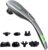 MEGAWISE Handheld Back Massager | Deep Tissue Percussion Massage for Back, Neck, Shoulders, Waist and Legs (Cordless Silver)