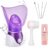 Facial Steamer – Nano Ionic Face Steamer for Deep Cleaning, Hot Mist Face Humidifier Set for Women & Men, Moisturizing Cleansing Pores with Blackhead Remover Kit, Purple
